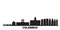 United States, Columbus city skyline isolated vector illustration. United States, Columbus travel black cityscape