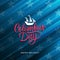 United States Columbus Day celebrate card with handwritten lettering and Columbus ship.