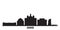 United States, Dayton city skyline isolated vector illustration. United States, Dayton travel black cityscape