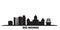 United States, Des Moines city skyline isolated vector illustration. United States, Des Moines travel black cityscape