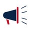 United States elections, advertising megaphone, political election campaign flat icon design