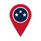 United States elections, location pointer with stars political election campaign flat icon design