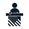 United States elections, speaking candidate in podium, political election campaign silhouette icon design