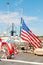 United States Flag on board Navy Destroyer