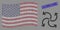 United States Flag Collage of Turbine Rotation and Grunge Hurricane Stamp