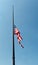 United States flag flying at half mast