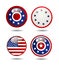 United States Flag Glossy Buttons