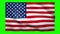 United States flag on green screen for chroma key