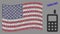 United States Flag Mosaic of Cell Phone and Grunge Signal Lost Stamp