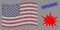 United States Flag Stylized Composition of Bang and Textured Explosive Seal