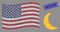 United States Flag Stylized Composition of Moon and Textured Moon Seal