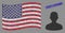 United States Flag Stylized Composition of User and Scratched Verify Customer Seal