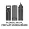 United States, Florida, Miami, Prez Art Museum Miami travel landmark vector illustration