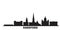 United States, Hartford city skyline isolated vector illustration. United States, Hartford travel black cityscape