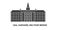 United States, Harvard, Big Four Bridge, travel landmark vector illustration