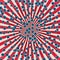 United States Independence Day 4th of July or Memorial Day banner. Retro patriotic vector illustration. Concentric stripes and