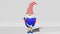 United States Independence Day gnome in striped hat 3D animation. 4th of July national USA holiday greeting card banner.