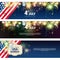 United States Independence Day Holiday 4 July Horizontal Banners Set