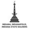 United States, Indiana, Indianapolis, Indiana State Soldiers travel landmark vector illustration