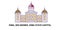 United States, Iowa, Des Moines, Iowa State Capitol, travel landmark vector illustration