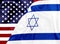 United states and Israel flags on silk texture