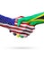 United States and Jamaica flags concept cooperation, business, sports competition
