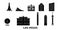 United States, Las Vegas flat travel skyline set. United States, Las Vegas black city vector illustration, symbol