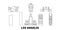 United States, Los Angeles City line travel skyline set. United States, Los Angeles City outline city vector