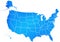 United states map blue,America isolated