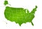 United states map green,America isolated