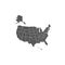 United States Map, states border map. Vector illustration