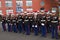 United States Marines at Billie Jean King National Tennis Center before unfurling the American flag prior US Open 2014 men final