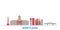 United States, Maryland line cityscape, flat vector. Travel city landmark, oultine illustration, line world icons
