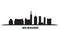 United States, Milwaukee City city skyline isolated vector illustration. United States, Milwaukee City travel black