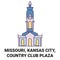 United States, Missouri, Kansas City, Country Club Plaza travel landmark vector illustration