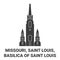 United States, Missouri, Saint Louis, Basilica Of Saint Louis travel landmark vector illustration