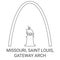 United States, Missouri, Saint Louis, Gateway Arch travel landmark vector illustration