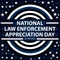 United States national law enforcement day banner vector design with stars, stripes and blue, white, black colors