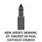 United States, New Jersey, Newark, St. Vincent De Paul Catholic Church travel landmark vector illustration
