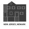 United States, New Jersey, Newark travel landmark vector illustration