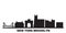 United States, New York Brooklyn city skyline isolated vector illustration. United States, New York Brooklyn travel