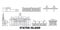 United States, New York Staten Island line travel skyline set. United States, New York Staten Island outline city vector