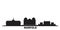 United States, Norfolk city skyline isolated vector illustration. United States, Norfolk travel black cityscape
