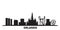 United States, Orlando city skyline isolated vector illustration. United States, Orlando travel black cityscape