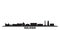 United States, Raleigh city skyline isolated vector illustration. United States, Raleigh travel black cityscape