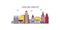 United States, Salt Lake City tourism landmarks, vector city travel illustration
