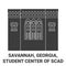 United States, Savannah, Georgia, Student Center Of Scad travel landmark vector illustration