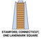 United States, Stamford, Connecticut, One Landmark Square travel landmark vector illustration
