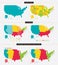 United states. Standard time zones of united states. USA region