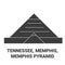 United States, Tennessee, Memphis, Memphis Pyramid travel landmark vector illustration